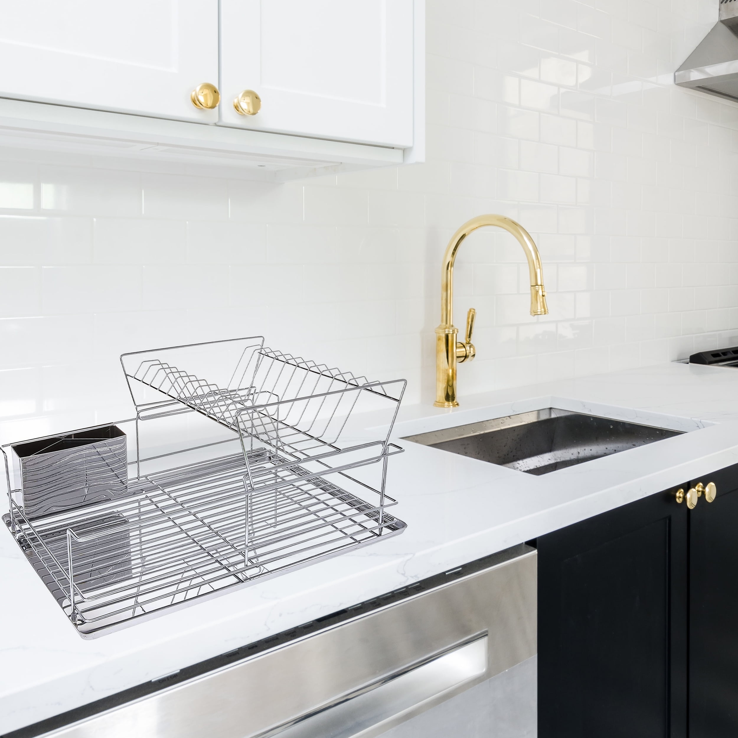 Mega Chef 15.5 Inch Stainless Iron Shelf Dish Rack