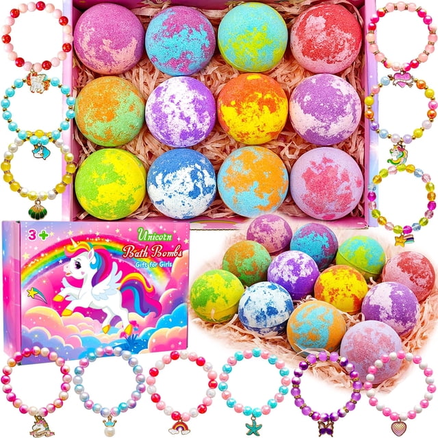 Bombas de baño Phaorui Unicorn con joyas sorpresa para niñas de 3 a 8 años