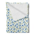 thumbnail image 2 of Flower Soft Flannel Fleece Blanket, Flower Pattern Feminine Nostalgic Art Greenland Natural Creative Design, Cozy Plush for Indoor and Outdoor Use, 70" x 90", Baby Blue Green White, by Ambesonne, 2 of 5