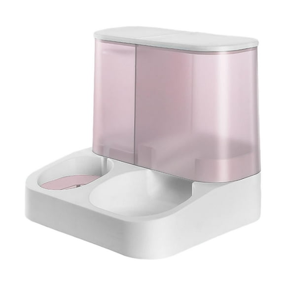 2 in 1 Design Pet Food and Water Dispenser, Automatic Feeder, Cat Food and Water Pink