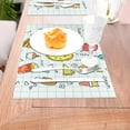 thumbnail image 5 of YFYANG Washable Heat-Resistant Placemats, 70% PVC/30% Polyester, Cartoon Food Graffiti Kitchen Table Mat, 12" x 18" 4 Piece, 5 of 6