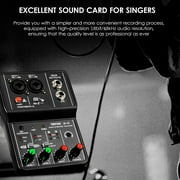 OWSOO Audio Interface Professional Recording Sound Card 16bit/48kHz USB Audio Interface Sound Card 2-In & 2-Out with 48V Phantom Power USB-B Cable Studio Recording Equipment for Recording Orches