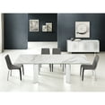 thumbnail image 2 of Modern Astor Stainless Steel Extendable Xl Motorized Dining Table in White, 2 of 5
