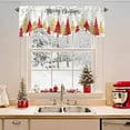 thumbnail image 2 of Christmas Tree Tie Up Valances Curtain, Gold Red Tree Winter Snowflakes Abstract Adjustable Rod Pocket Short Window Treatment Tie Up Curtains Valances for Kitchen Living Room Bathroom 54x18 Inches, 2 of 9