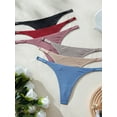 thumbnail image 6 of LJVOGUES Womens Thongs High Cut String Bikini Panties High Rise Hipster Ladies Sexy Thongs 6 Pack, 6 of 7