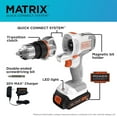 thumbnail image 4 of BLACK+DECKER 20V MAX* MATRIX; Cordless Drill/Driver Kit, White (BDCDMT120WC1FF), 4 of 8
