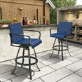 thumbnail image 5 of Crestlive Products Navy Blue Outdoor Aluminum All-Weather Swivel Patio Bar Stools (Set of 2), 5 of 5