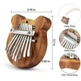 thumbnail image 2 of 8 Teclas Mini Oso Forma Dedo Piano Portátil Dedo Pulgar Piano Regalo Para Niños Adultos Principiantes Profesional Moyic OD012576-00, 2 of 6