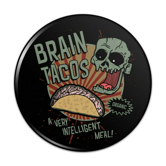 Brain Tacos Pinback Button Pin
