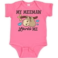 thumbnail image 3 of Inktastic My Meemaw Loves Me with Sloth and Hearts Boys or Girls Baby Bodysuit, 3 of 5