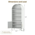 thumbnail image 2 of Gaeanet 73" H Metal Arched Bookcase with 2 Doors, 5-Tier Arched Cabinet , Modern Farmhouse Bookshelf with 2 Adjustable Shelves, Kitchen Pantry Cabinet for Living Room,White,Assembly Required, 2 of 6