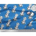 thumbnail image 3 of Soimoi Blue Rayon Fabric Dots & Raccoon Animal Print Fabric by Yard 42 Inch Wide, 3 of 3