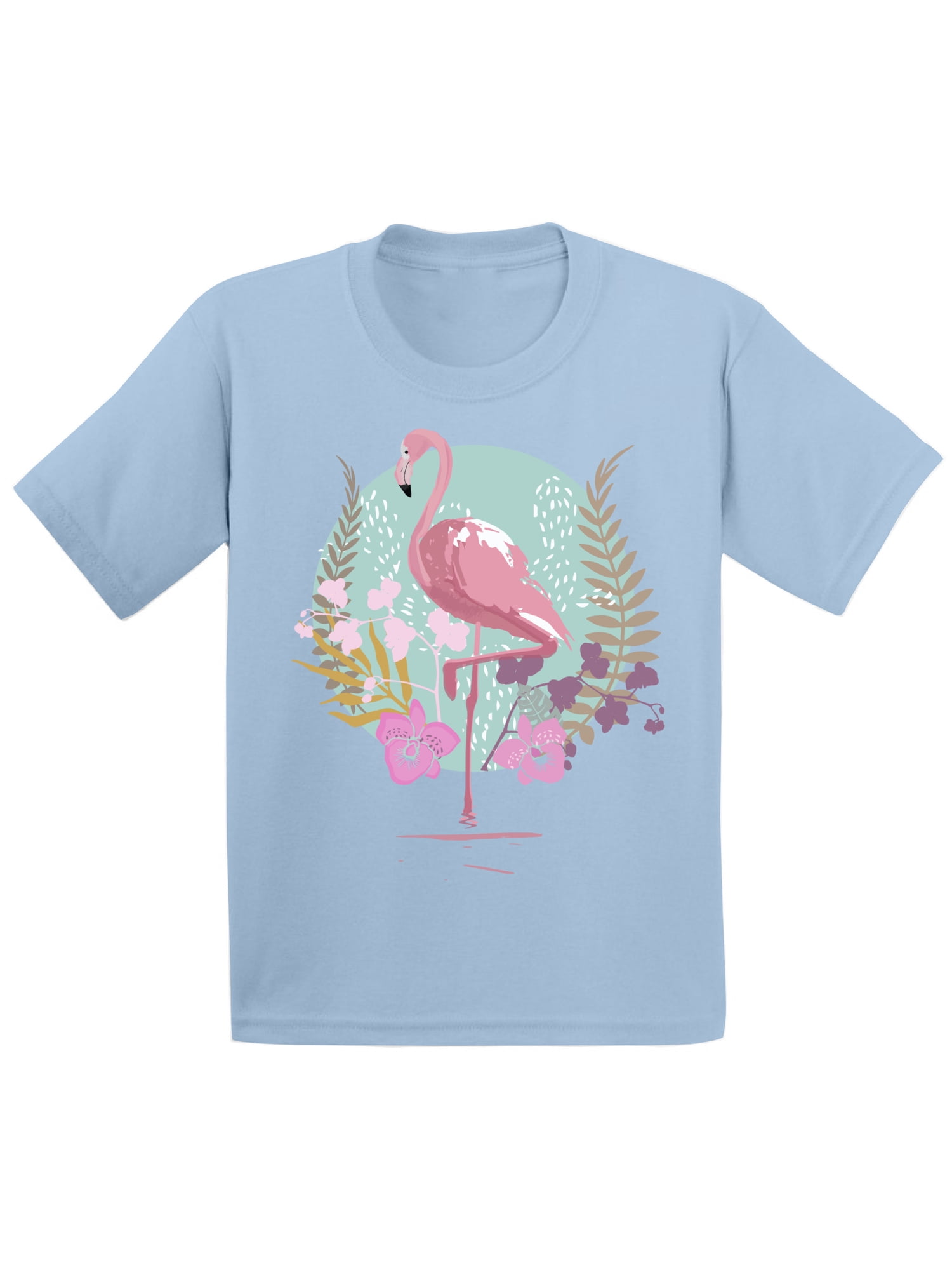 Awkward Styles Flamingo and Orchids Toddler Shirt Cute Summer Shirt for