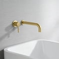 thumbnail image 5 of sumerain Wall Mount Tub Filler Faucet, Brass Bathtub Faucet Brushed Gold Single Left-Handed Handle, 5 of 8