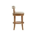 thumbnail image 3 of Alaterre Furniture Hanover Swivel Low Back Bar Height Bar Wood Stool, Weathered Brown and Beige, 3 of 9