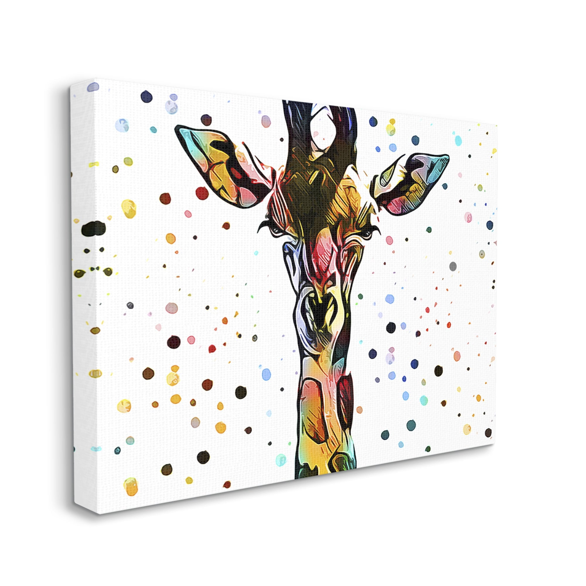Stupell Industries Modern Giraffe Portrait Abstract Kids' Polka Dot Pattern, 40 x 30,Design by Ashley Aldridge