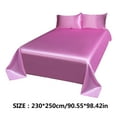thumbnail image 3 of Satin Bed Sheets Full Size Sheet Sets, Solid Color Silk Sheets, 3 - Pieces Soft Bedding Set with 1 Deep Pocket Flat Sheet, 2 Pillowcase, 3 of 4