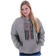 thumbnail image 4 of Breast Cancer Pink Line American Flag Hoodie Sweatshirt Women Brisco Brands M, 4 of 6