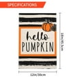 thumbnail image 3 of Fall Stripe Pumpkin Small Garden Flag 12x18 Inch Autumn Halloween Thanksgiving Burlap Yard Outdoor Decor, 3 of 7