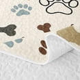 thumbnail image 5 of Homewish Dog Paw Bone Twin Quilt Set,Woof Print Twin Coverlet Set,Beige,2 Pieces, 5 of 7