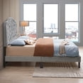thumbnail image 2 of Queen Size Bed With Gray Velvet Upholstery, Button Detail, Robust Wood Slats, Quick Assembly Upholstered Bed, Accent, Slat Support,, 2 of 6