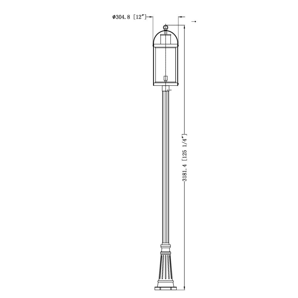 Z-Lite - Roundhouse - 1 Light Outdoor Post Mount Lantern in Period Inspired