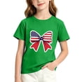 thumbnail image 2 of Amidoa Girls Short Sleeve 4th of July Cute Graphic T-Shirts Summer Tops Casual Kids Soft Crewneck Tees Purple Size 2T, 2 of 6