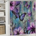 thumbnail image 6 of Purple rose butterfly bathroom shower curtain, exquisite flower shower curtain, durable bathroom shower curtain  , various specifications, 6 of 7