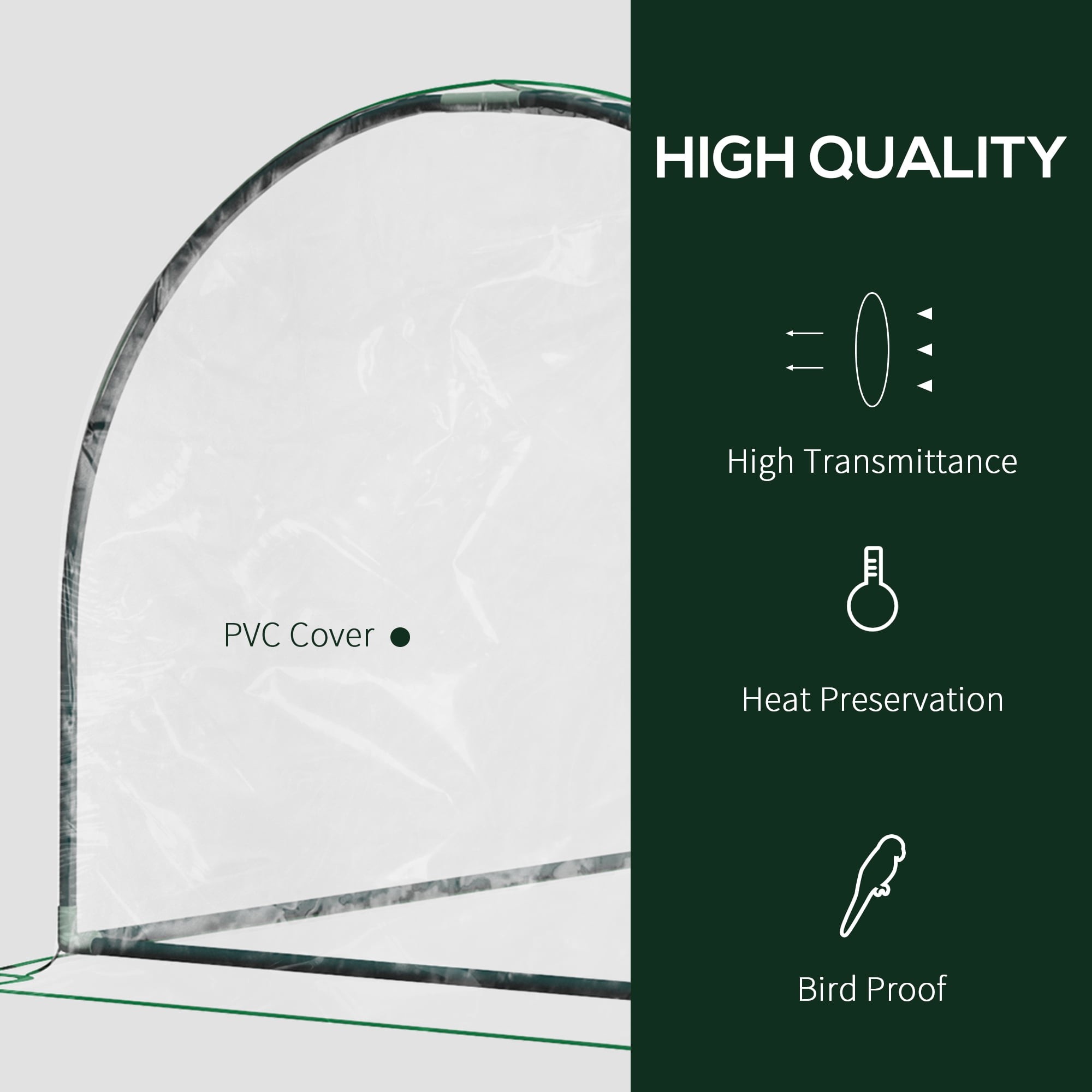 Outsunny Portable Mini Greenhouse with 4 Zippered Doors, PVC Cover, Green