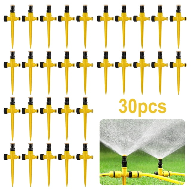 Riego 5 Uds Aspersor Trípode Con Rotación 360 grados para Jardín () Amarillo