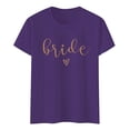 thumbnail image 4 of Fgnfyis Mode pour Femmes Hauts Décontractés Manches Courtes Col Rond T-Shirt Imprimé Ample Hauts pour Femmes Violet G, 4 of 4