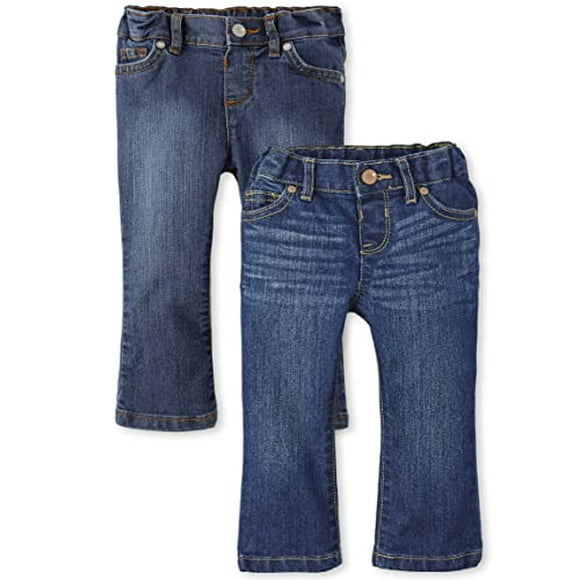 Jeans Basiques Bootcut pour Filles et Tout-Petits, Lavis Bleu Indigo, 6-9 Mois US