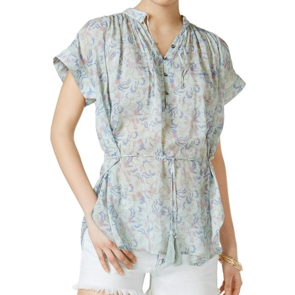 William Rast Womens Alannah Knit Blouse, Green, Small