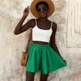 thumbnail image 6 of Delayuji Women's Wide Leg Shorts High Waisted Elastic Drawstring Summer Trendy Pleated Short Skort Mini Skirt Beach Vacation Shorts, 6 of 6