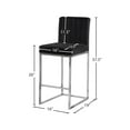 thumbnail image 3 of Meridian Furniture Giselle 26"H Velvet Counter Stool in Black, 3 of 5