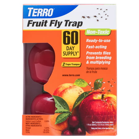 Terro Fruit Fly Traps, 2 ct (Best Way To Kill Fruit Flies In The House)