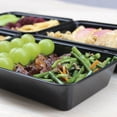 thumbnail image 2 of Enther Meal Prep Containers Single 1 Compartment with Lids, Food Storage Bento BPA Free | Stackable | Reusable Lunch Boxes, Microwave/Dishwasher, Freezer Safe,Portion Control (28 oz), Black and Clear, 2 of 7