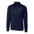 thumbnail image 2 of Men's Cutter & Buck Navy Chicago Bears Throwback Logo Traverse Stretch Quarter-Zip Big & Tall Pullover Top, 2 of 3