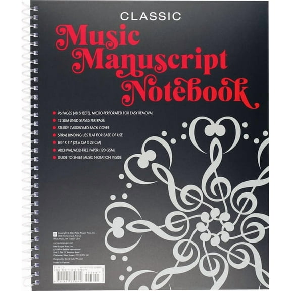 Music Manuscript Notebook (Classic), (Hardcover)