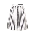thumbnail image 6 of MODA NOVA Junior's Stripes Button Front Elastic Back A Line Midi Skirt L White, 6 of 6