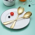 thumbnail image 2 of Duslogis Salad Server Set, Stainless Steel Salad Serving Set, Salad Servers, Salad Spoon, Salad Fork, Pack of 2 (Gold), 2 of 7