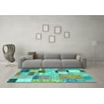 thumbnail image 3 of Ahgly Company Indoor Rectangle Patchwork Turquoise Blue Transitional Area Rugs, 2' x 5', 3 of 4
