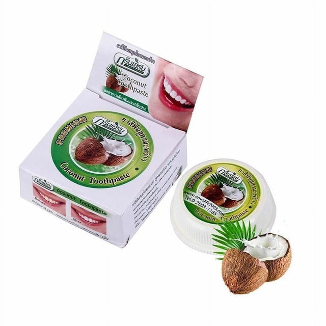 Pasta de dientes de aceite de coco CAIROYAR 10 g a base de hierbas naturales clavo menta blanqueador de dientes