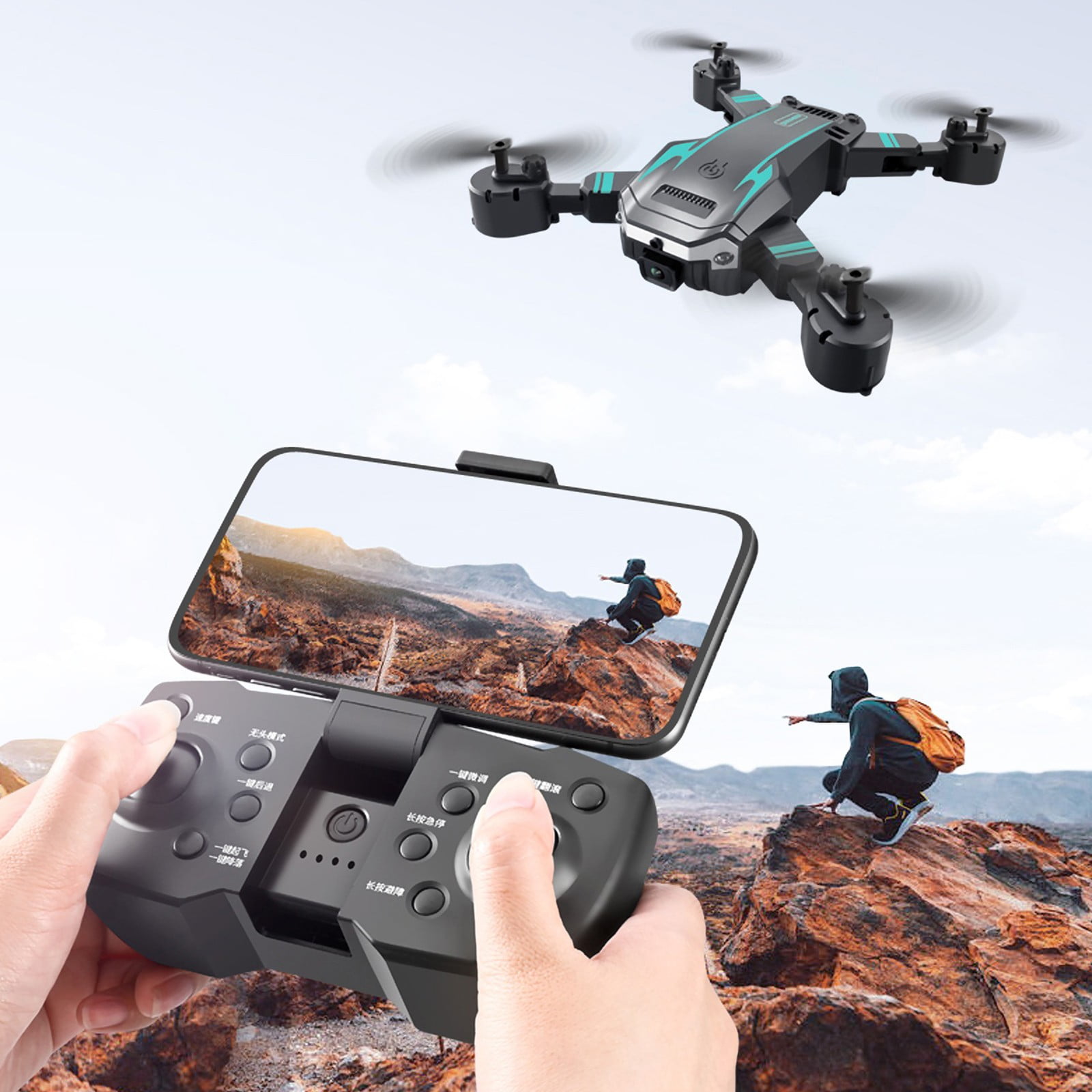 Drone with Camera for Beginners and Teens, Dual Camera with Obstacle Avoidance, Foldable FPV RC Quadcopter with Long Flight Time for Indoor and Outdoor