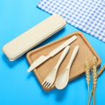 thumbnail image 4 of 4 Portable Plastic Travel Cutlery Set With Case For Camping Picnic, Reusable Spoon Fork Sets For Outdoor Tableware, Eco Friendly, Beige Green Pink Blu, 4 of 5