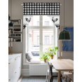thumbnail image 4 of Farmhouse Black Plaid Swag Valances for Windows, Small Curtains Drapes, Vintage Country Cock Checkered Kitchen Window Curtains Over Sink Window Treatment Valance for Bedroom/Bathroom 56"x36", 4 of 5