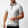 thumbnail image 5 of Men Tshirts Cotton Dqueduo Men's summer loose daily breathable lapel shirt Gray XL, 5 of 6