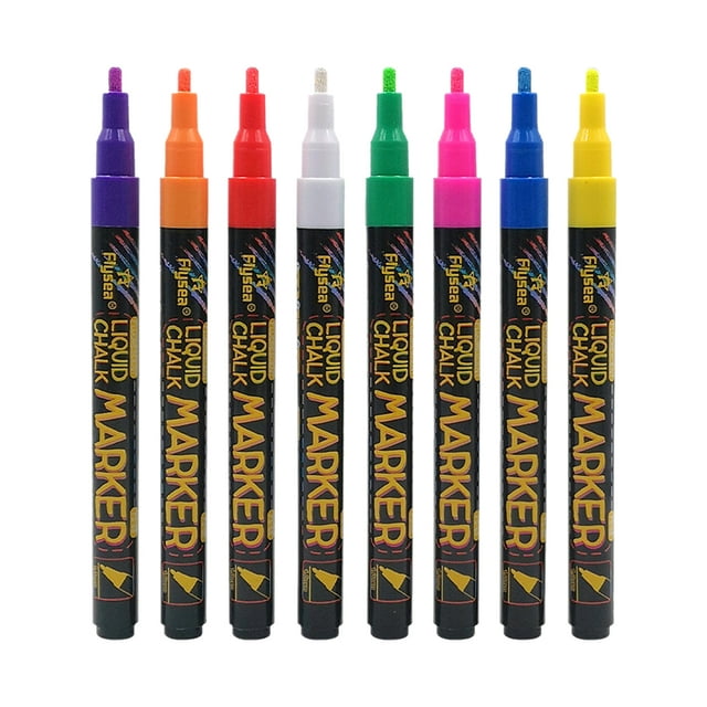 Zootealy 8PCS Liquid Chalk Markers DIY Mirror Pens Chalk Pens Easy Clean Up for Nonporous Chalkboards Bistro Boards Glass and Windows
