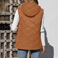 thumbnail image 7 of Sokhug Womens Hooded Quilted Puffer Vest Zip Up Sleeveless Lightweight Fall Winter Plain Lined Cotton Padded Jacket Outerwear with Pockets, 7 of 7