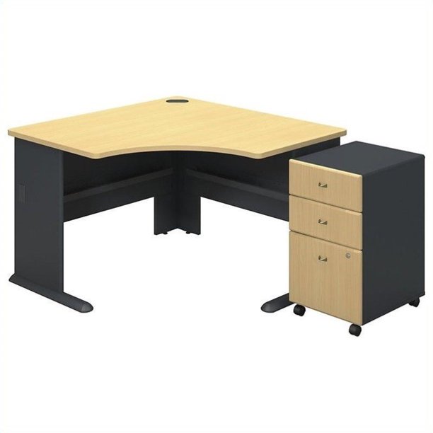 Bush Business Furniture Series A 48 Corner Desk With File Cabinet In Beech Walmart Com Walmart Com